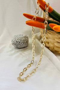 Modalamelif Oval Gold Zincir Kolye