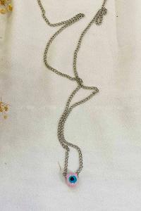 Modalamelif Pembe Taş Detaylı Zincir kolye