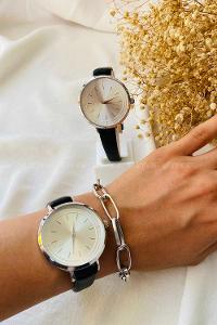 Modalamelif Siyah Gümüş Çerçeveli Sirus Saat