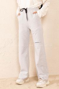 Modalamelif Bel Lastikli Dizi Angel Baskılı Eşofman Gri