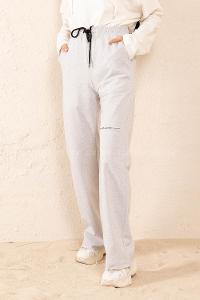 Modalamelif Bel Lastikli Dizi Angel Baskılı Eşofman Gri