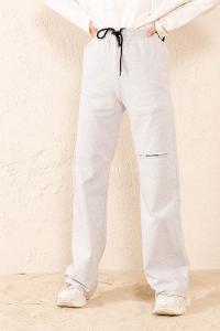 Modalamelif Bel Lastikli Dizi Angel Baskılı Eşofman Gri