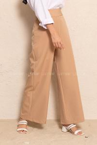 Modalamelif Yan Fermuarlı Pantolon Camel