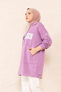 Modalamelif Belıeve Baskılı Tunik Lila