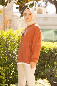 Modalamelif Etek Garnili Sweat Taba