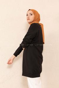 Modalamelif Mood Baskılı Sweatshirt Siyah