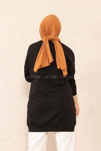 Modalamelif Mood Baskılı Sweatshirt Siyah