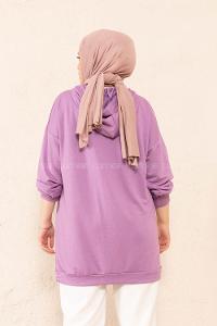 Modalamelif Önü Baskılı Tunik Lila
