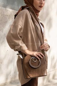 Modalamelif  Halka Detaylı Parça Detay Çanta Kahve