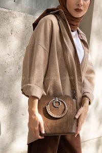 Modalamelif  Halka Detaylı Parça Detay Çanta Kahve