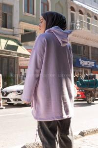 Modalamelif Körük Cepli Sweatshirt Lila