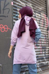 Modalamelif Kanguru Cepli Kot Garnili Tunik Lila