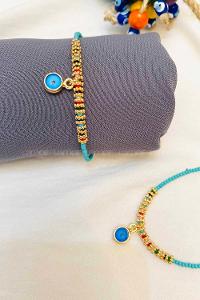 Modalamelif Su Yeşili Boncuk Nazar Detaylı Bileklik