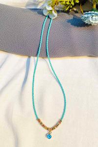 Modalamelif Su Yeşili Boncuk Nazar Detaylı Kolye