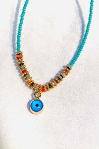 Modalamelif Su Yeşili Boncuk Nazar Detaylı Kolye