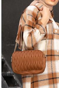 Modalamelif  Kapitone Baskı Çapraz Çanta Taba