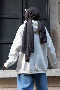 Modalamelif Kapşonlu Bulls Yazılı Sweatshirt Beyaz