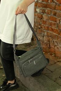 Modalamelif  Krinkıl Kumaş Çapraz Çanta Gri