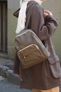 Modalamelif  Saten Sırt Çantası Soft Kahve