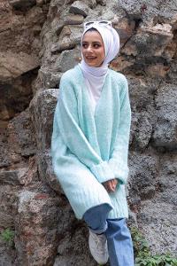 Modalamelif Duble Kollu Triko Hırka Mint