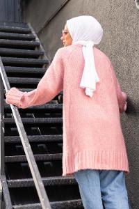 Modalamelif Duble Kollu Triko Hırka Pudra