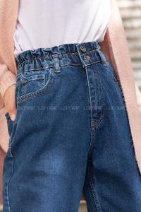 Modalamelif Beli  Lastikli Jean Koyu Mavi