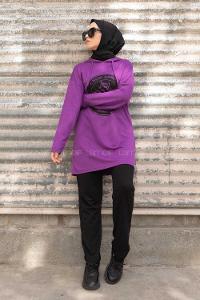 Modalamelif Craft Baskılı İkili Takım Mor