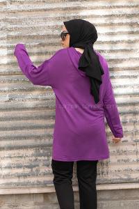 Modalamelif Craft Baskılı İkili Takım Mor