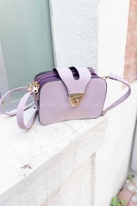 Modalamelif Şahvez Deri Eva Model Çapraz Çanta Lila