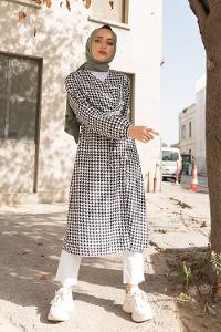 Modalamelif Yandan Bağlamalı Kazayağı Trenç Siyah