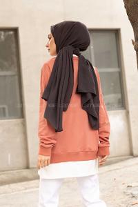 Modalamelif Bisiklet Yaka Can I Have Baskılı Sweatshirt Pudra