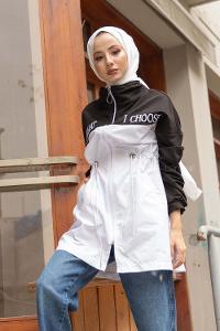 Modalamelif Fermuarlı I Choose Baskılı Kap Siyah