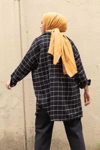 Modalamelif Tek Cepli Oduncu Gömlek Siyah Ekru