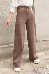 Modalamelif Bel Lastikli Bol Paça Eşofman Acı Kahve