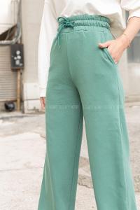 Modalamelif Bel Lastikli Bol Paça Eşofman Pastel Yeşili