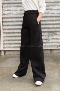 Modalamelif Bel Lastikli Bol Paça Eşofman Siyah