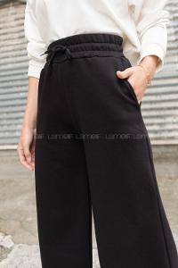 Modalamelif Bel Lastikli Bol Paça Eşofman Siyah