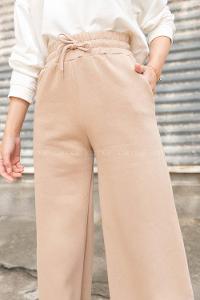 Modalamelif Bel Lastikli Bol Paça Eşofman Sütlü Kahve