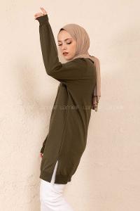 Modalamelif Los Angeles Baskılı Tunik Haki