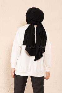 z Baskılı Sweatshirt Beyaz