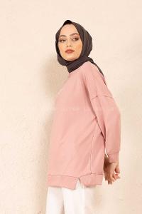 Modalamelif  She Need Yaz Baskılı Sweatshirt Pudra