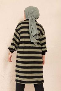 Modalamelif Yarım Boğazlı Balon Kol Tunik Haki