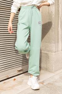 Modalamelif Bel Lastikli Bus Yazı Nakışlı Eşofman Pantolon Çağla