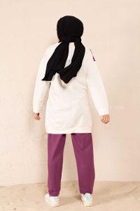 Modalamelif Parça Renkli Garnili Takım Mor