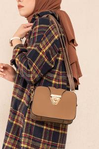 Modalamelif Şahvez Deri Eva Model Çapraz Çanta Soft Kahve