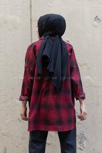Modalamelif Çift Cepli Ekose Gömlek Bordo