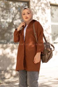 Modalamelif Çift Cepli Gömlek Tarçın