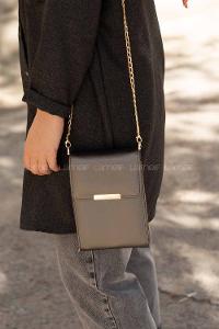 Modalamelif İthal Tasarım Kapaklı Luna Cüzdan Çanta Antrasit