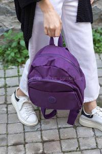 Modalamelif Krinkıl Kumaş Üç Bölmeli Sırt Çantası Mor
