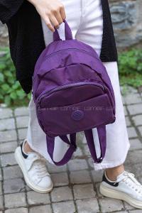 Modalamelif Krinkıl Kumaş Üç Bölmeli Sırt Çantası Mor